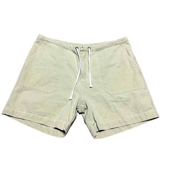 True Grit Womens Washed Twill Drawstring Camp Shorts Size 4 Green EUC - Picture 1 of 4